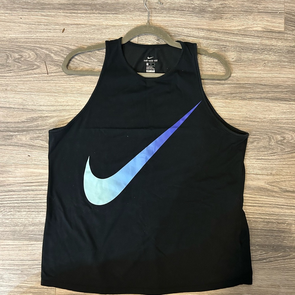 Nike Black Tank Top with Blue Swoosh